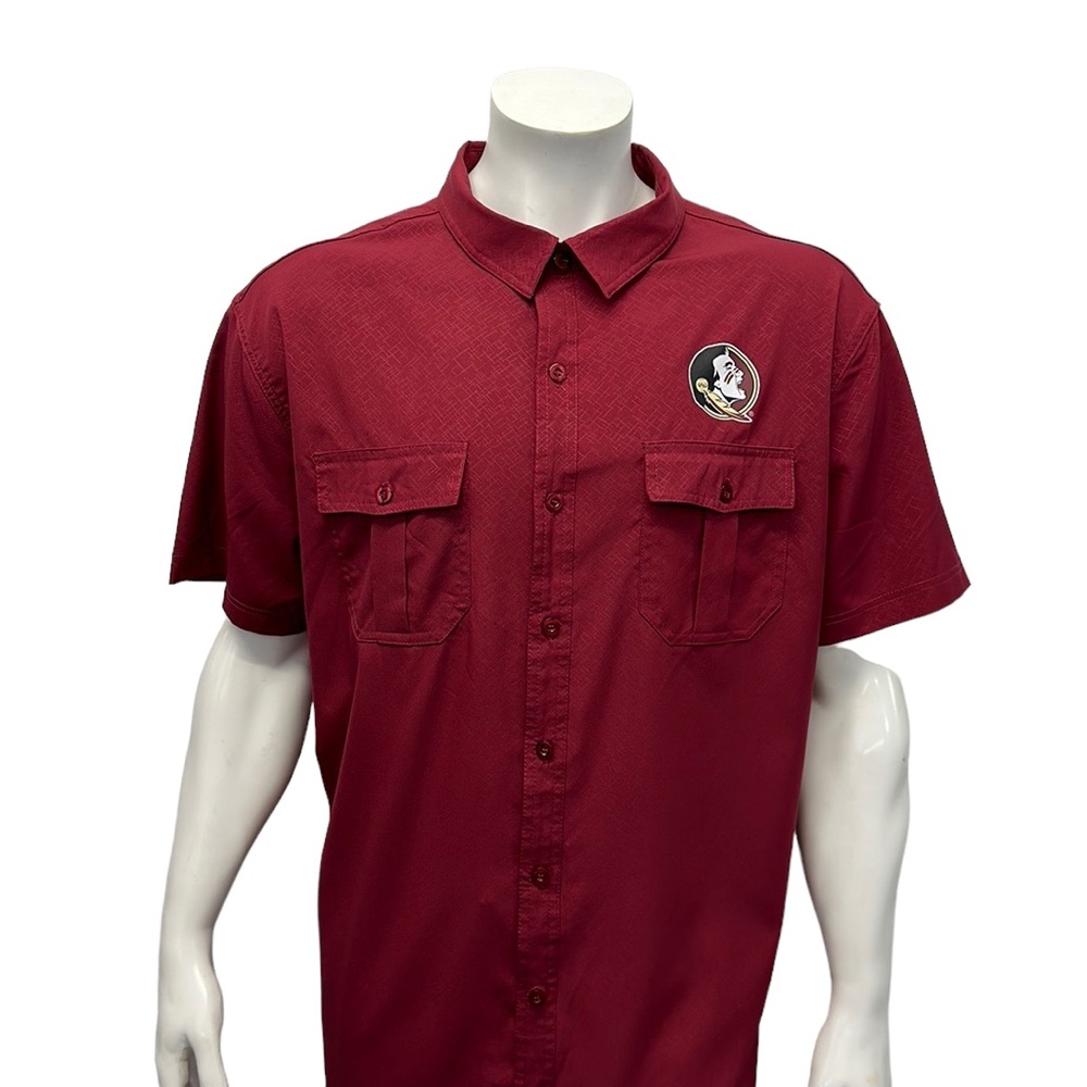 University of Florida State FSU Seminoles Colosseum Maroon Button Shirt Size XXL